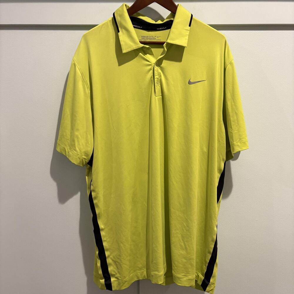 Nike Golf Tour Performance‎ Shirt Mens XL Yellow Dri-Fit Honeybrook Club Polo